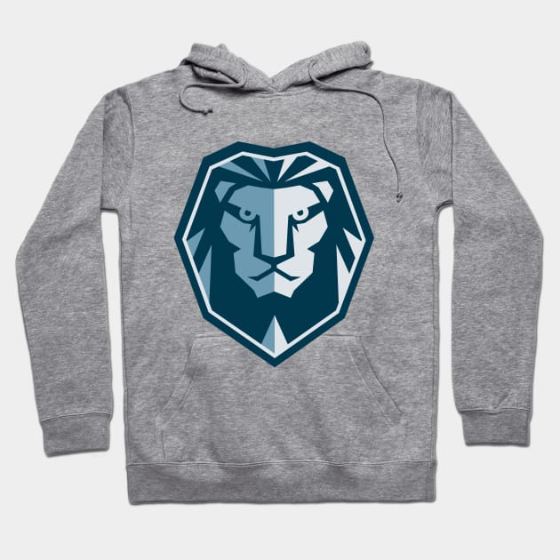 Iron Lion Head Illustration Hoodie by RageRabbit